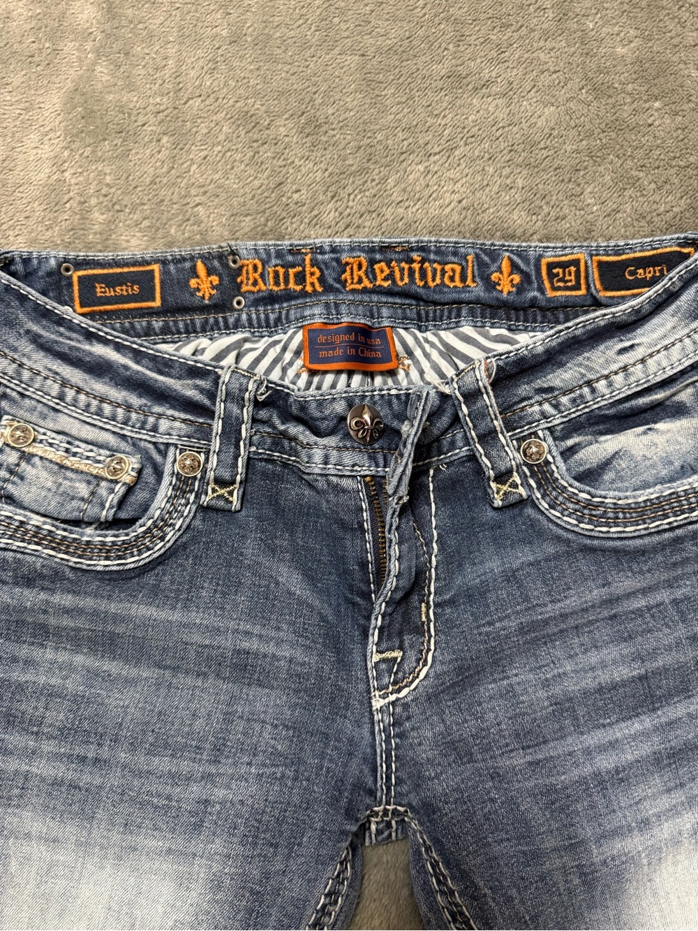 Rock Revival Eustis Women's Blue Capri Jeans